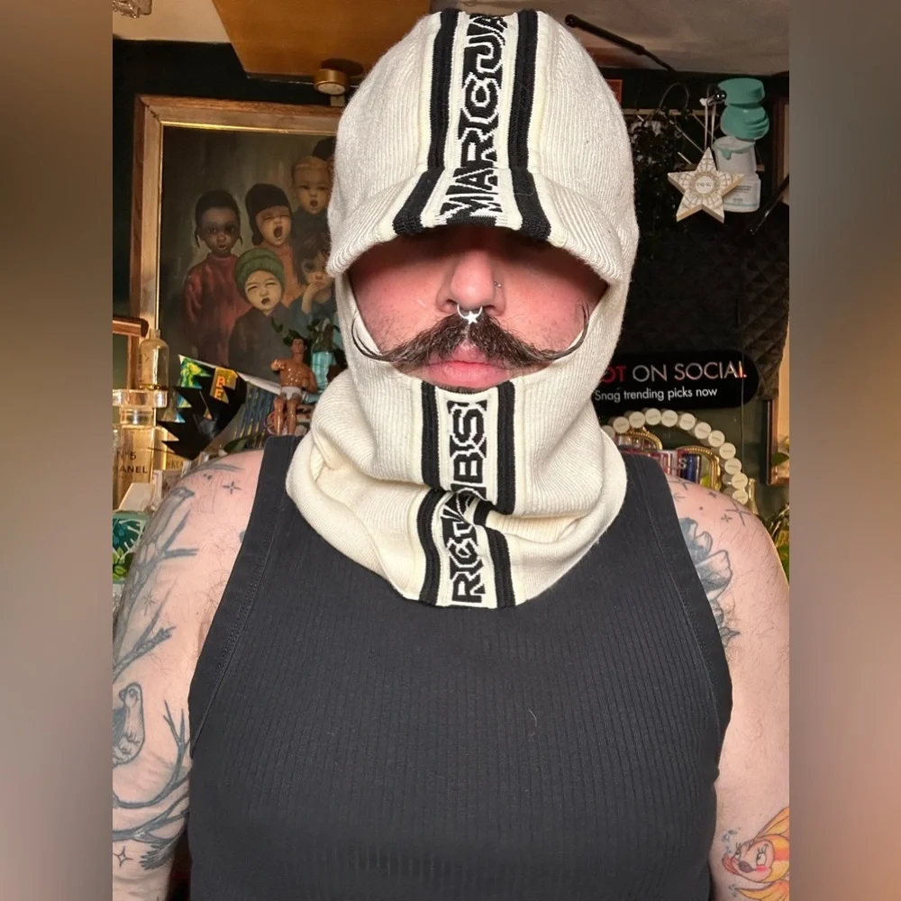 Marc Jacobs Cream Balaclava with Black Accents
